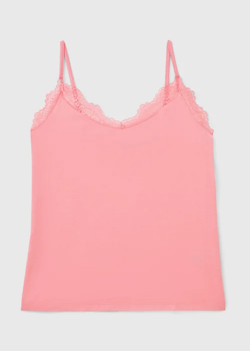 Pink Lace Cami Pyjama Top - S Image 3