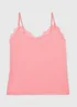 Pink Lace Cami Pyjama Top - S Image 1