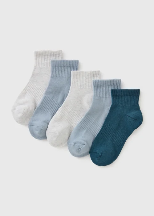 Souluxe 5 Pack Grey/Blue Socks - 2 TO 5 Image 1