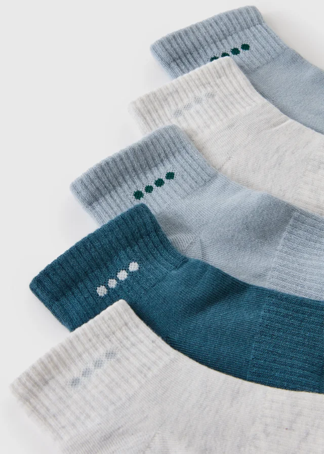 Souluxe 5 Pack Grey/Blue Socks