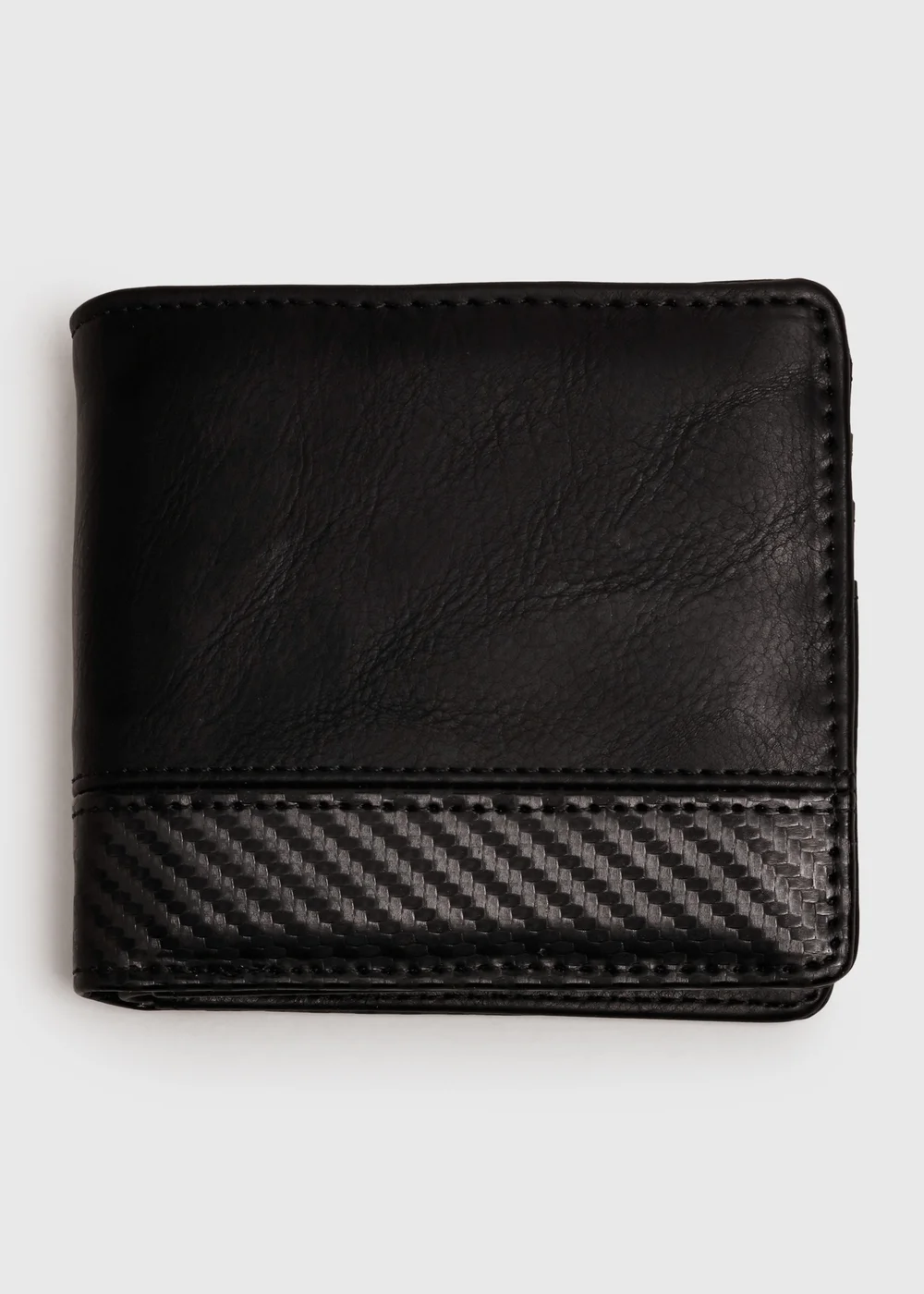 Black Woven Faux Leather Boxed Wallet - One Size Image 1