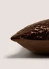Brown Velvet Wood Cut Cushion Image 2