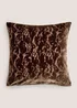 Brown Velvet Wood Cut Cushion Image 1