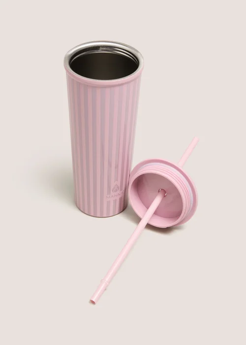 Pink Embossed Stripe Tumbler Image 2
