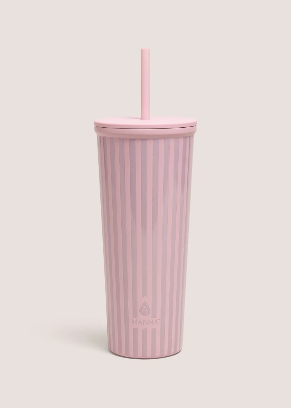 Pink Embossed Stripe Tumbler Image 1