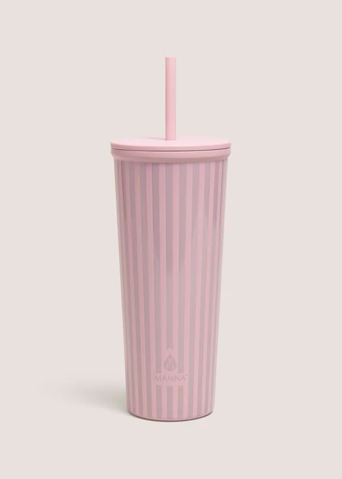 Pink Embossed Stripe Tumbler Image 1