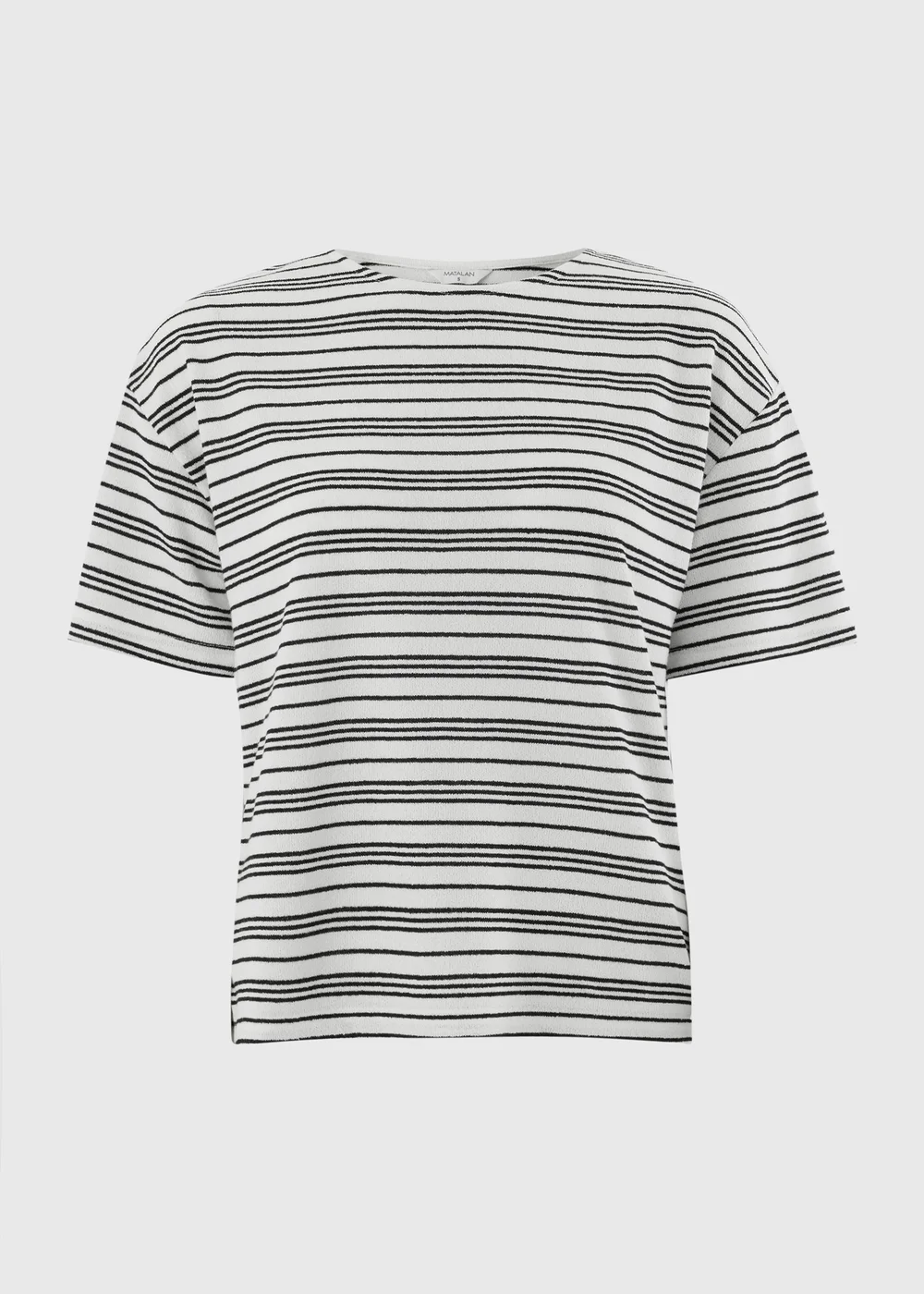 Cream Stripe Soft Knit Co Ord T-Shirt - S Image 4