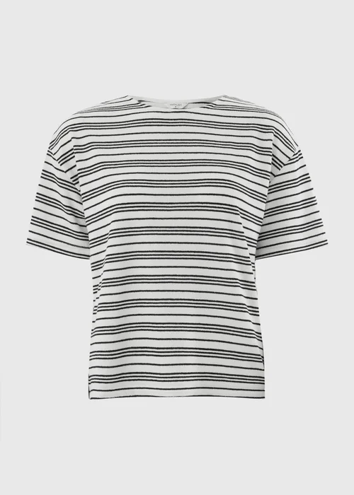 Cream Stripe Soft Knit Co Ord T-Shirt - S Image 4