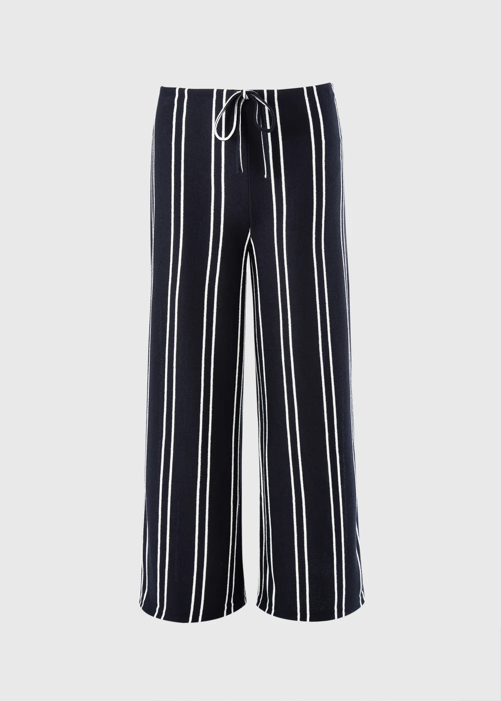 Navy Stripe Soft Knit Wide Leg Co Ord Trousers - 18/L29 Image 4