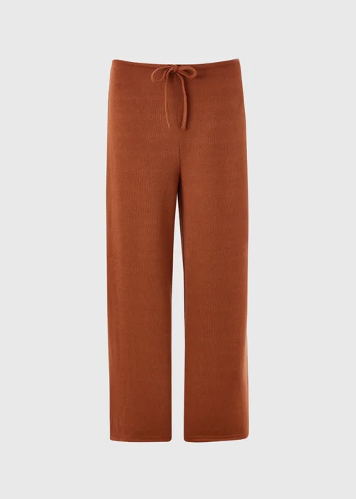 Terracotta Soft Knit Wide Leg Co Ord Trousers - 16/L29 Image 3
