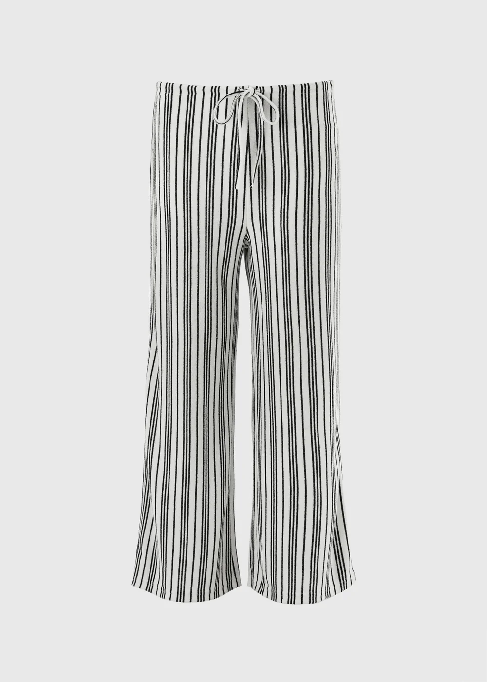 Cream Stripe Soft Knit Wide Leg Co Ord Trousers - 10/L29 Image 4
