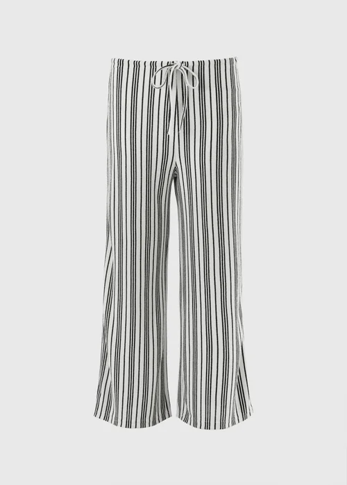 Cream Stripe Soft Knit Wide Leg Co Ord Trousers - 10/L29 Image 4