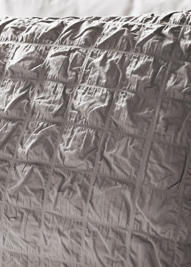 Grey Check Seersucker Duvet Set
