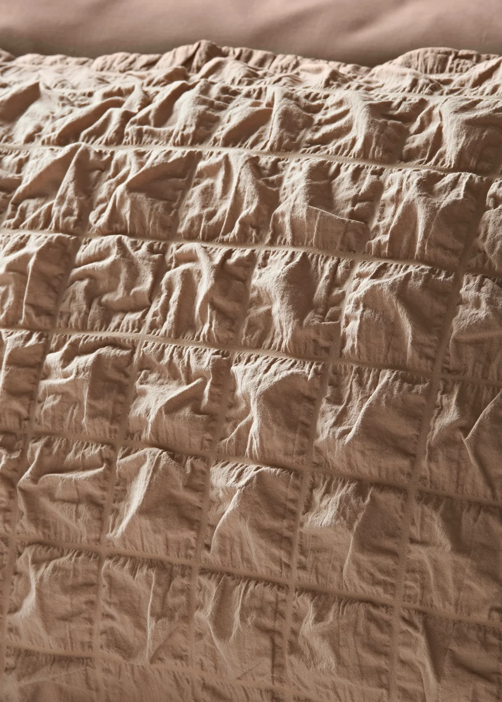 Natural Check Seersucker Duvet Set - Double Image 2
