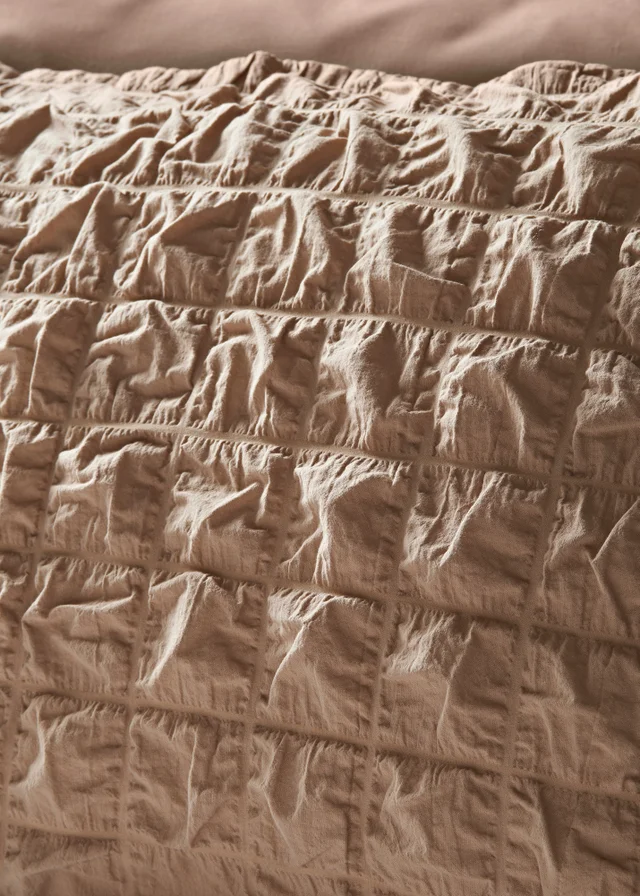 Natural Check Seersucker Duvet Set
