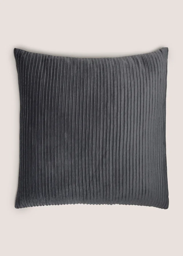 Dark Grey Horizontal Pleat Cushion