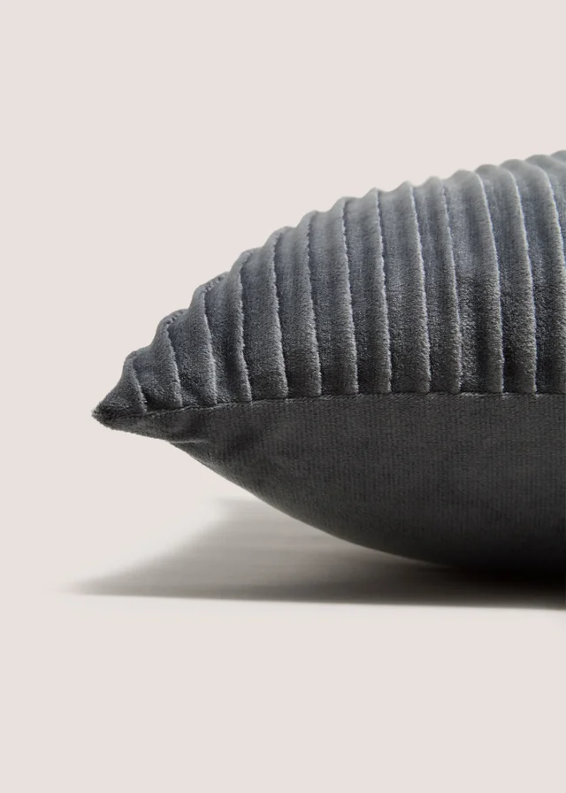 Dark Grey Horizontal Pleat Cushion