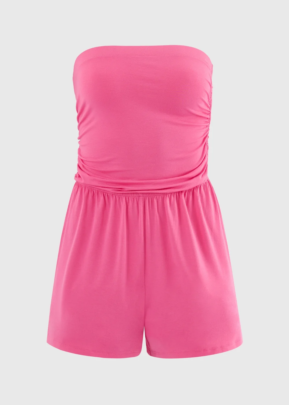 Pink Plain Bandeau Playsuit - M Image 3