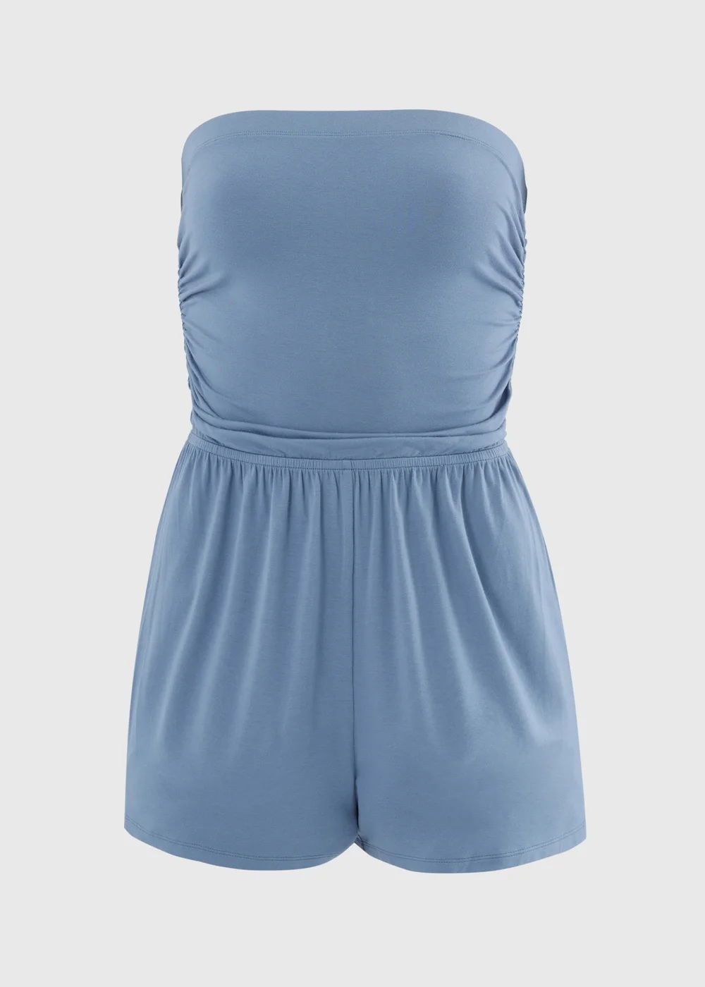 Light Blue Plain Bandeau Playsuit - 2XL Image 4