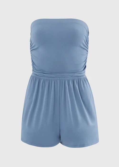Light Blue Plain Bandeau Playsuit - 2XL Image 4