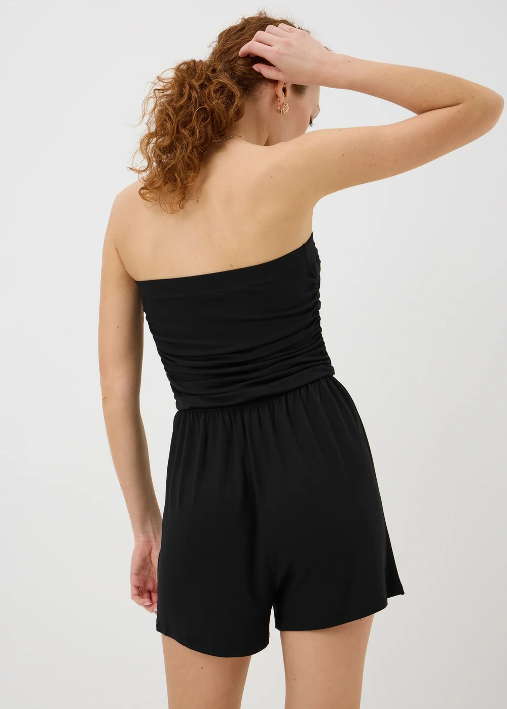 Black Plain Bandeau Playsuit - L Image 1