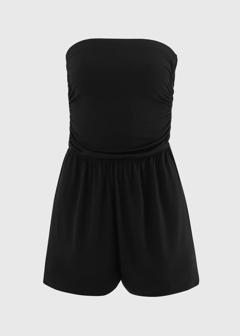 Black Plain Bandeau Playsuit - L Image 2