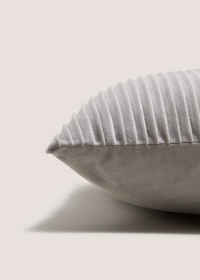 Grey Horizontal Pleat Cushion