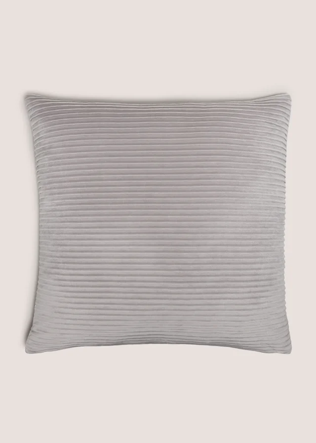 Grey Horizontal Pleat Cushion