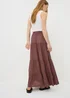 Chocolate Brown Tiered Cheesecloth Maxi Skirt - 8 Image 2