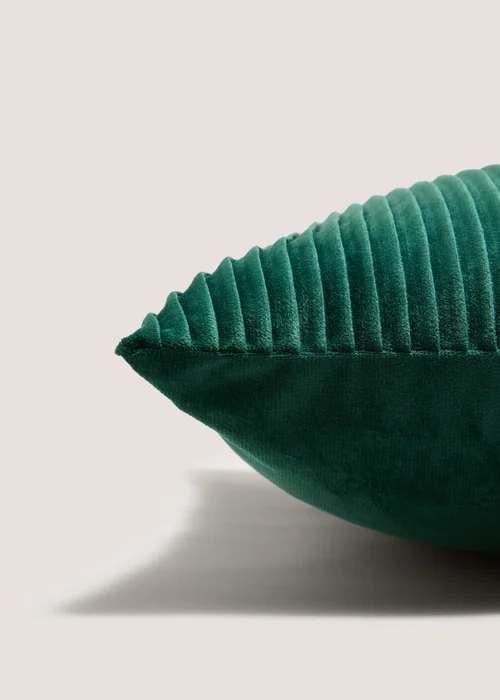 Green Horizontal Pleat Cushion Image 2