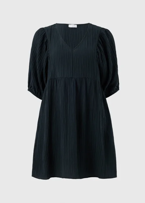 Navy Textured Mini Dress - 13 Yrs Image 4