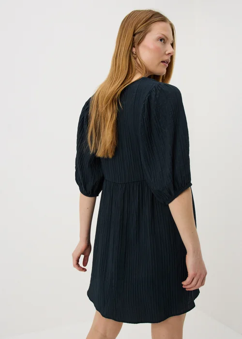 Navy Textured Mini Dress - 13 Yrs Image 2