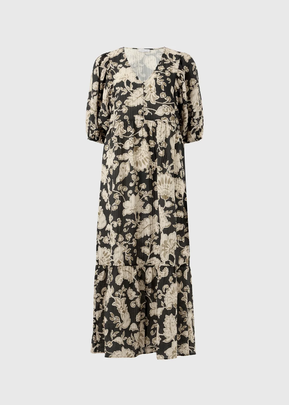 Beige Paisley Midaxi Dress - Size 8 Image 4