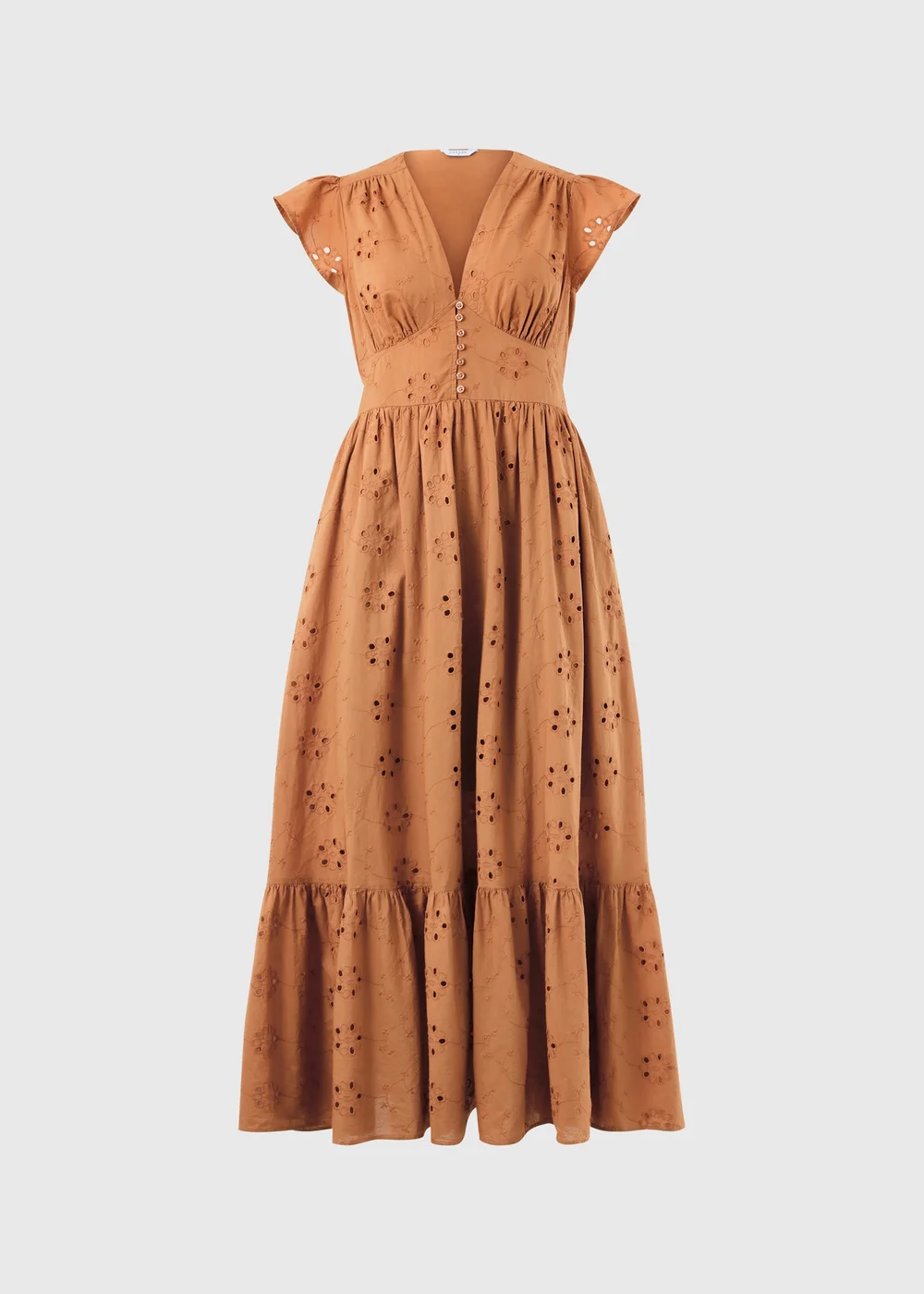 Terracotta Broderie Maxi Dress - 8 Image 4
