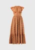 Terracotta Broderie Maxi Dress - 8 Image 4