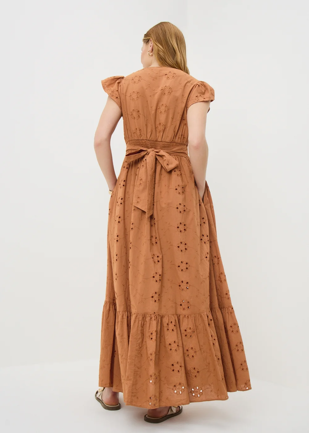 Terracotta Broderie Maxi Dress - 8 Image 2