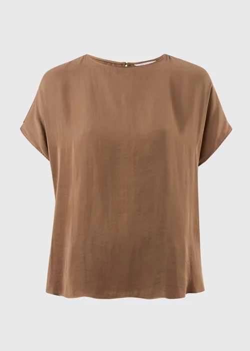 Chocolate Brown Washed Satin Co Ord Top - 16 Image 4