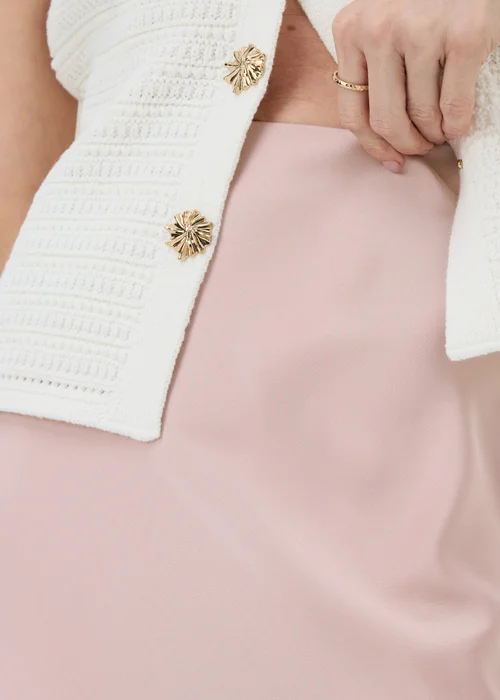 Pink Satin Lace Trim Maxi Skirt - 18 Image 3