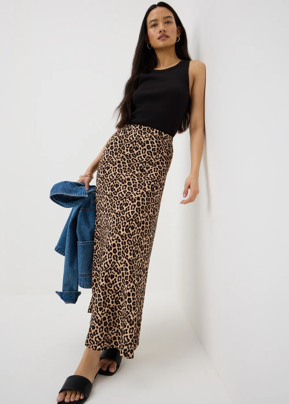 Brown Leopard Print Midaxi Co Ord Skirt - 8 Image 1