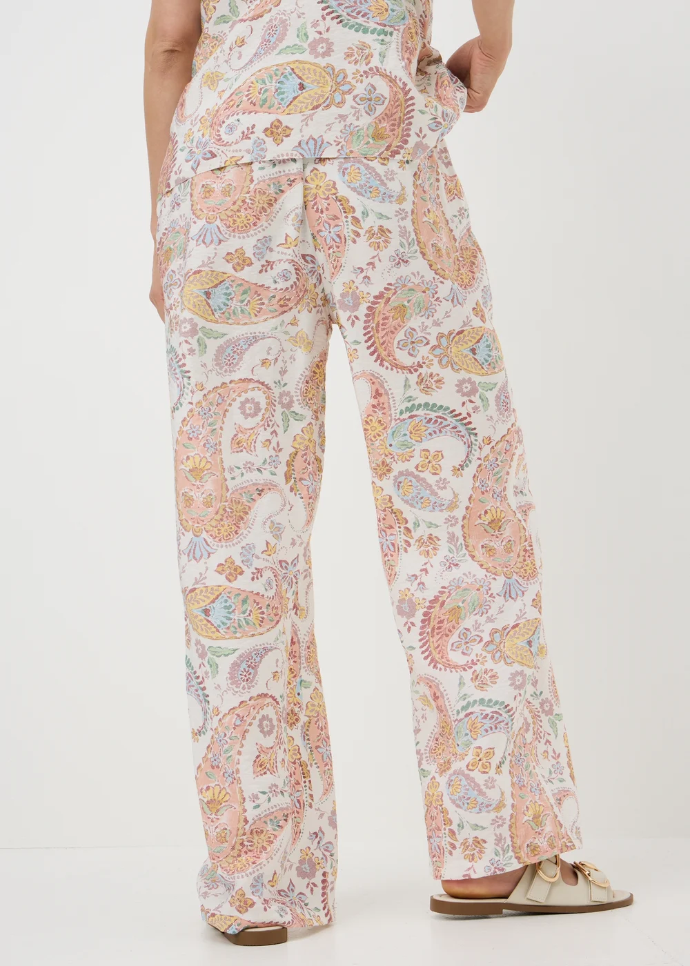 Multicolour Paisley Wide Leg Trousers - 12 S Image 3