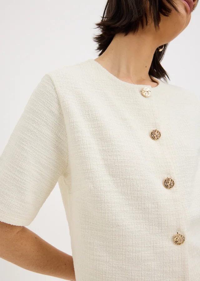 Stone Boucle Co Ord Top