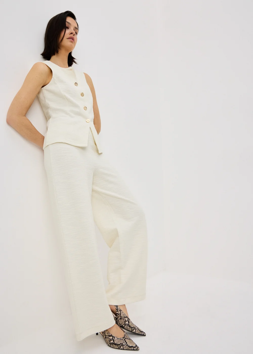 Stone Boucle Co Ord Waistcoat - 20 Image 2