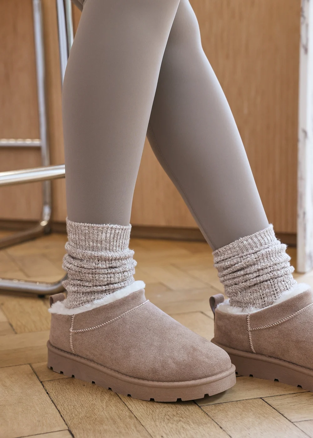 Where's That From Frances Cosy Camel Faux-Faux Suede Fur Heel Boots - 3 Image 2