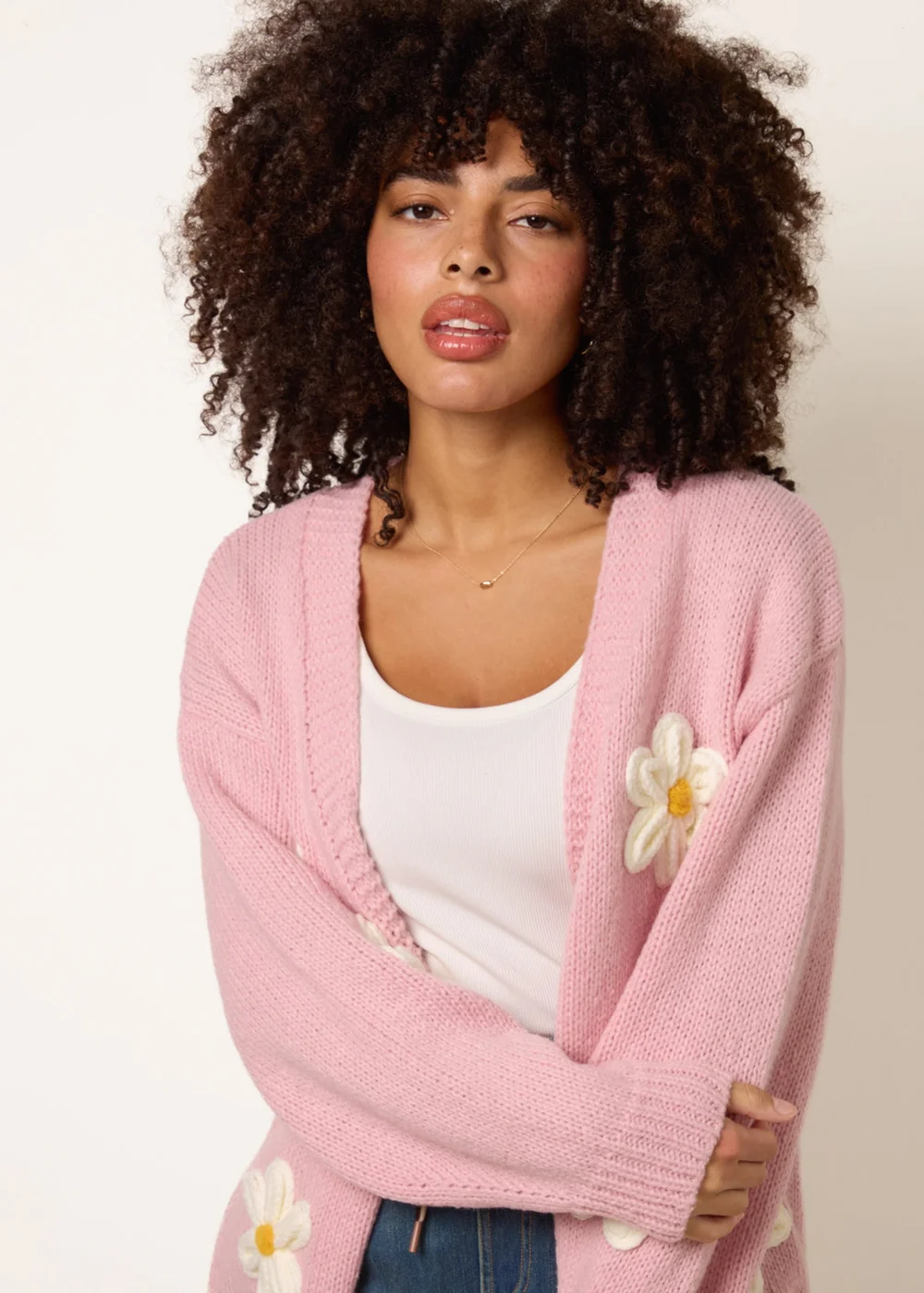 Blue Vanilla Pink Daisy Cardigan - M/L Image 2