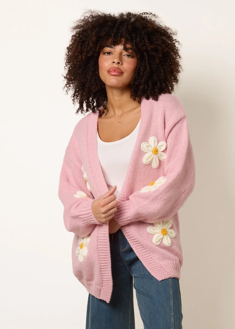 Blue Vanilla Pink Daisy Cardigan - M/L Image 1