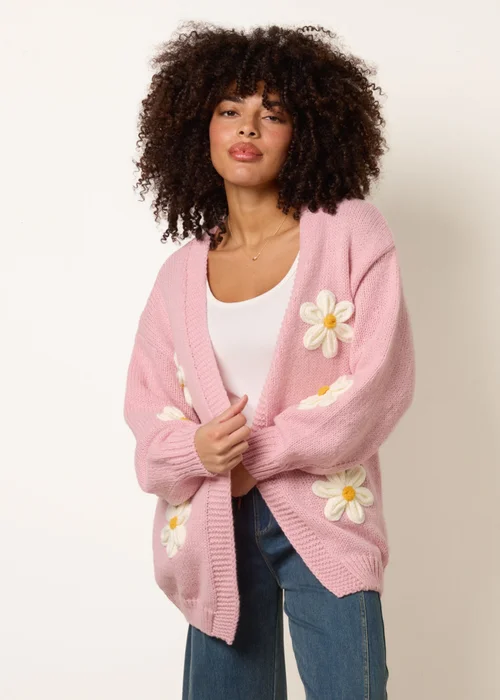 Blue Vanilla Pink Daisy Cardigan - M/L Image 1