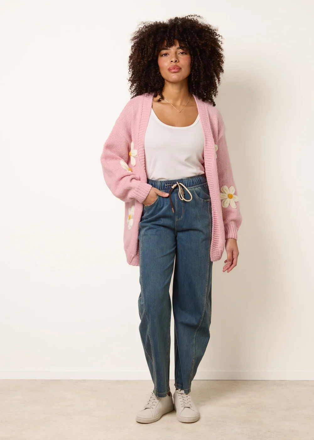 Blue Vanilla Pink Daisy Cardigan - M/L Image 3