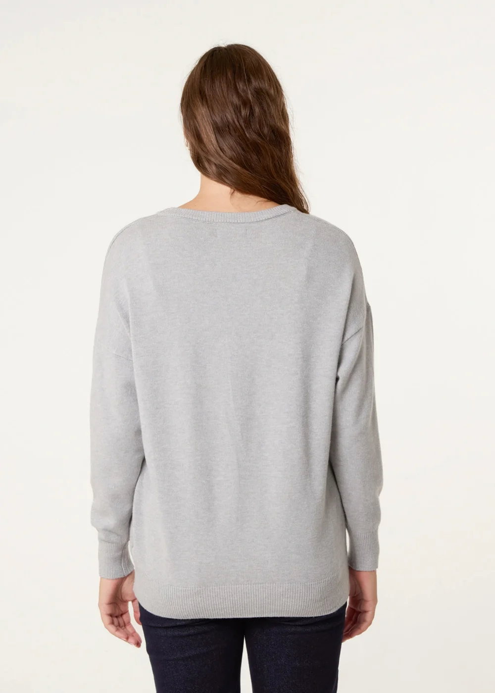 Blue Vanilla Grey Round Neck Jumper - 18-20 Image 5