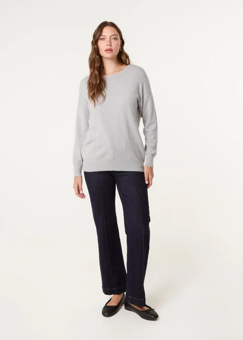 Blue Vanilla Grey Round Neck Jumper - 18-20 Image 4