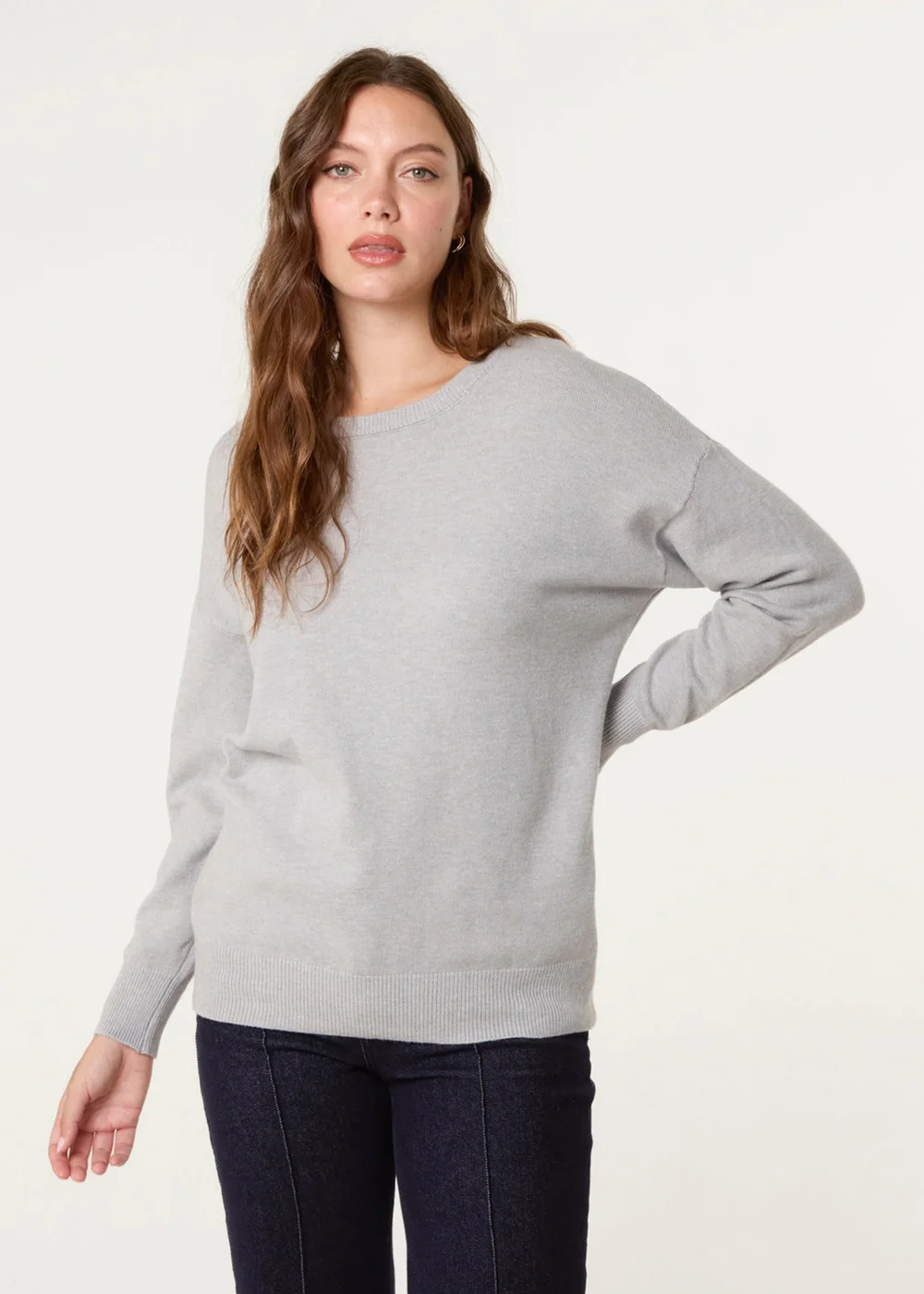 Blue Vanilla Grey Round Neck Jumper - 18-20 Image 1